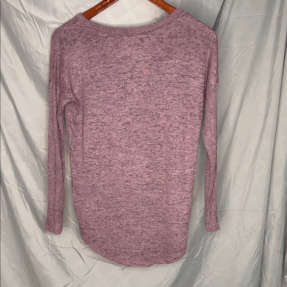 Bobeau Heathered Mauve Long Sleeve Top - Picture 2 of 2